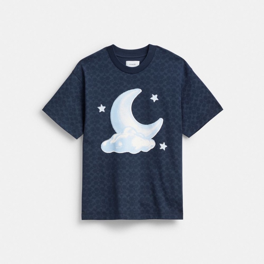Signature Moon Relaxed T Shirt In Organic Cotton